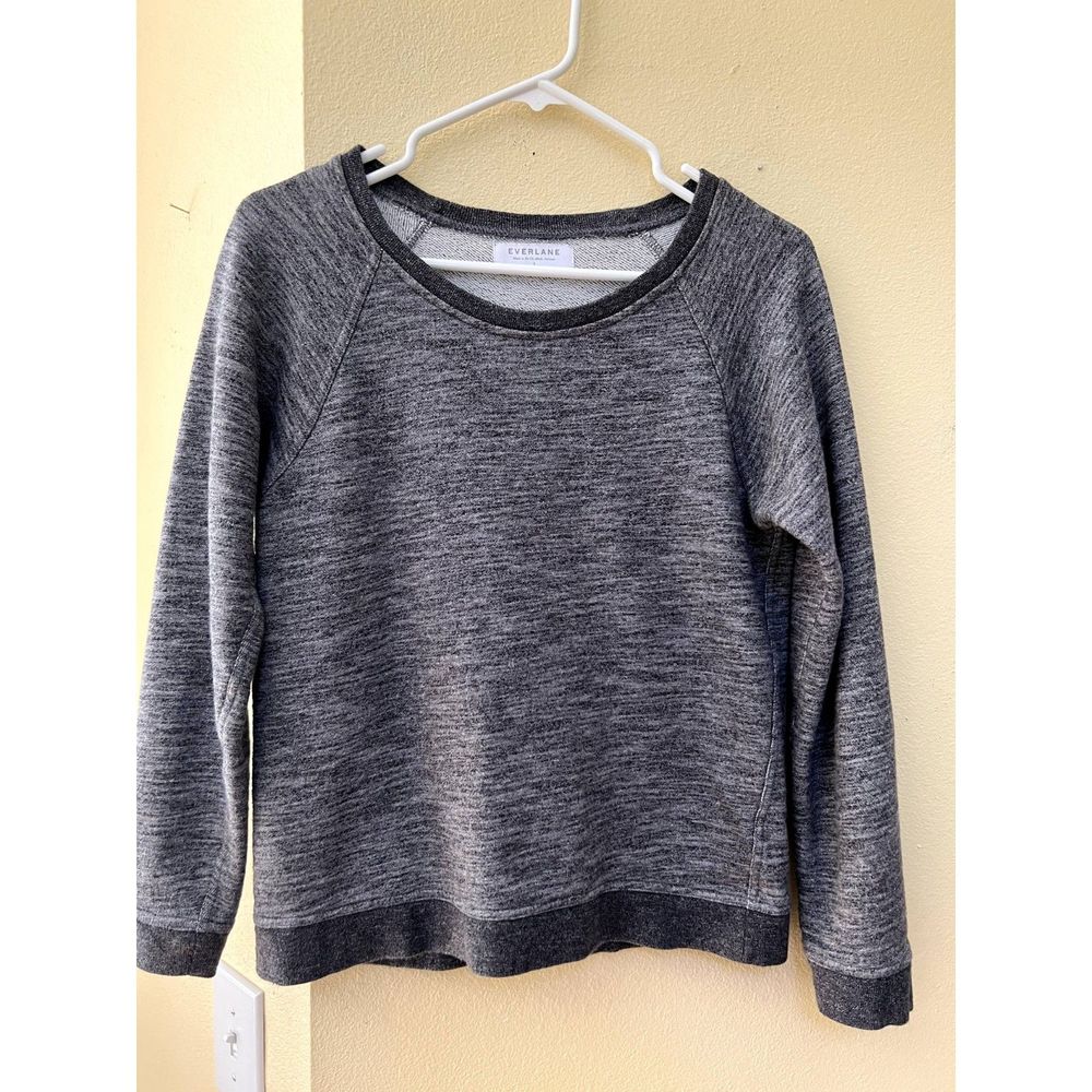 EverLane women crew sweatshirt, french terry, Heather Grey, Size Small